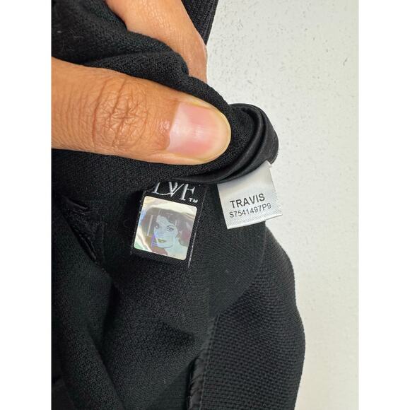 Diane von Furstenberg Black Knit Belted Button Top Size 6 - Picture 7 of 7